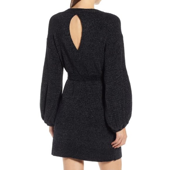 NWT Something Navy Shimmer Knit Sweater Dress M - Picture 3 of 12